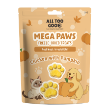 All Too Good  Mega Paws Freeze-Dried Treats Chic w/Pumpkin 54g, ATG-MG-108, cat Treats, All Too Good, cat Food, catsmart, Food, Treats